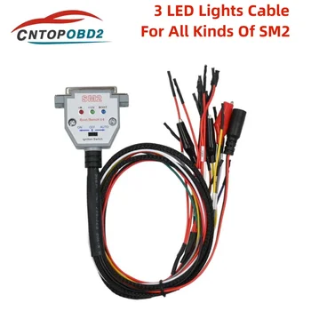 SM2 PRO J2534 3 lumières LED câble de démarrage câble de banc DB25 ECU câble de brochage pour VCI lecture et écriture ECU BATT VCC KLINE CAN-L CAN-H