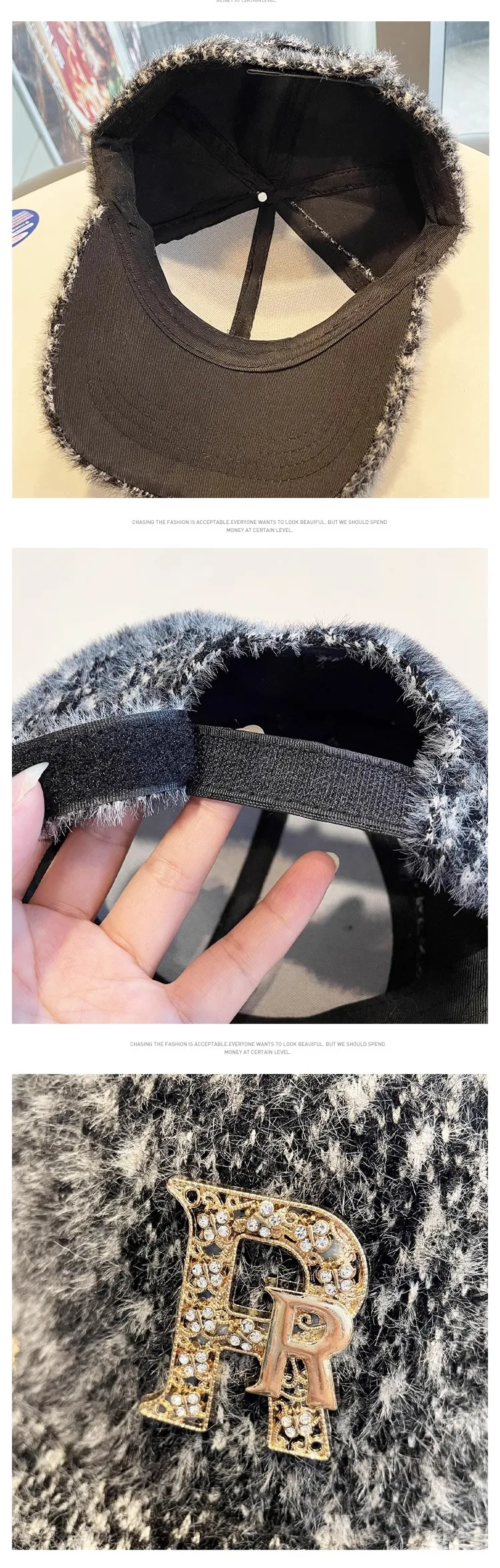 قبعة بيسبول بأحرف مطرزة لعام 2025 - قبعة دافئة لخريف وشتاء الأطفال - قبعة من فراء الثعلب - طراز Instagram #6