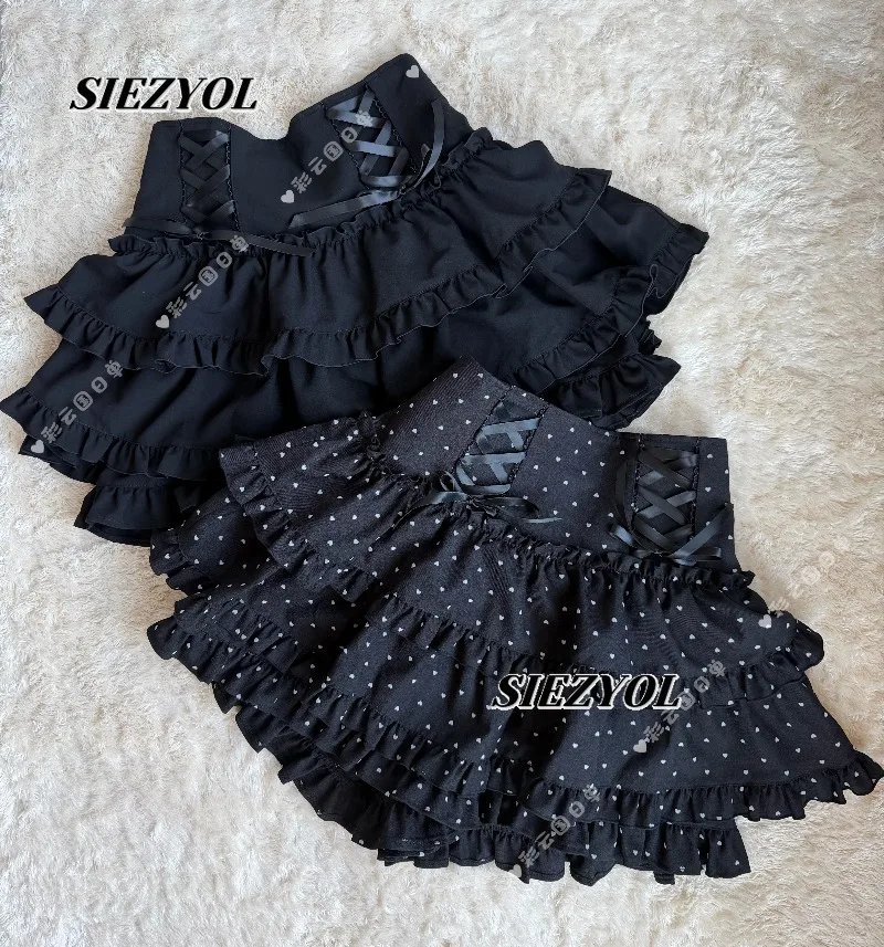 Black A- Line Short Skirt for Women Summer New Mass Production Sweet Cute Girl Versatile Strap High Waist Cake Mini Skirts