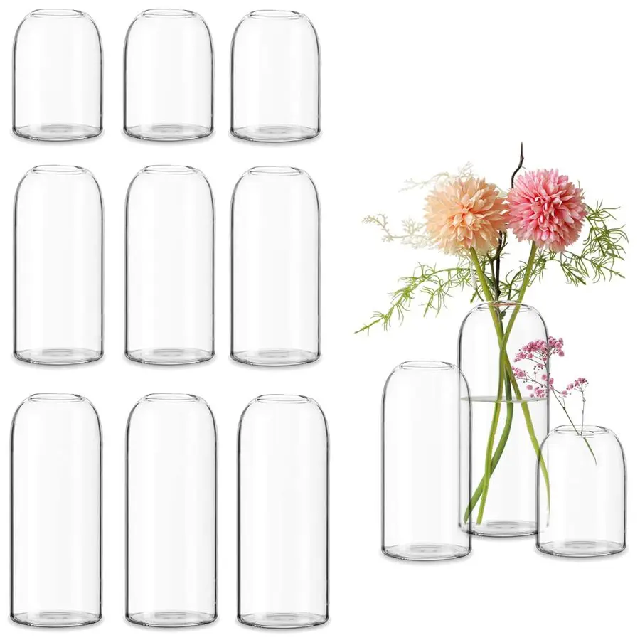 

Glass Bud Vases in Bulk Set of 12, Clear Small Vases for Flowers,Modern Cylinder Glass Vase for Wedding Party Dining Table Cente