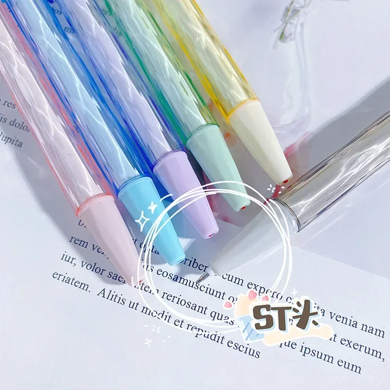 50pcs  Light Crystal Diamond Brush Question  Ins Style Neutral  Color Transparent Push  0.5st Head Black Water pen B