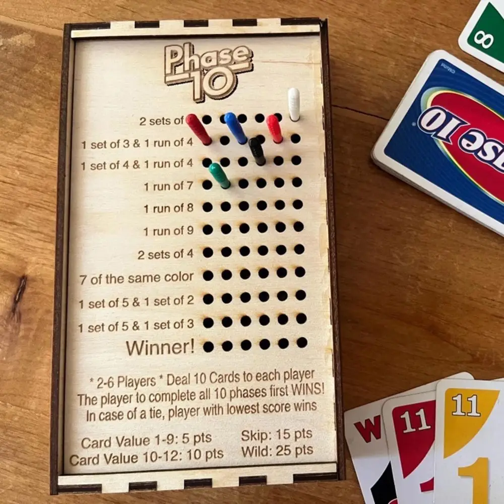 

Настольная игра, деревянное табло с фазой 10, креативная настольная игра с флип-тазой 10, забавная карточная игра с фазой 10, вечеринка