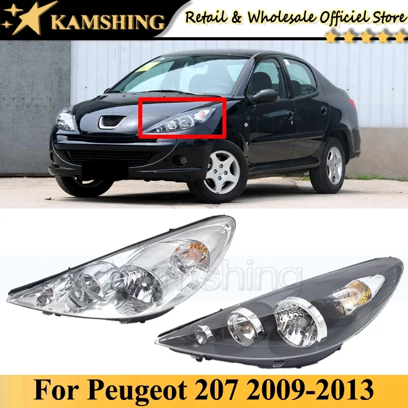 CAPQX Front bumper head light lamp For Peugeot 207 2009 2010 2011 2012 2013 head lamp light headlamp