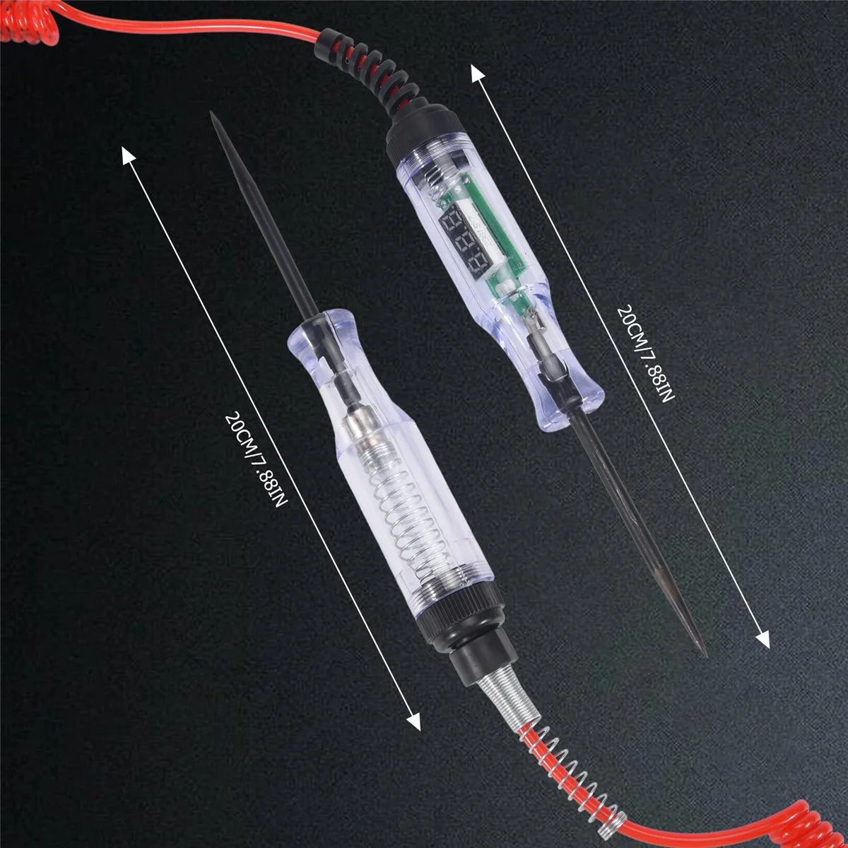 Luz de prueba 2 uds, probador de circuito de coche de 6V-24V CC luz y probador eléctrico de coche LCD Digital prueba de continuidad de voltaje automático