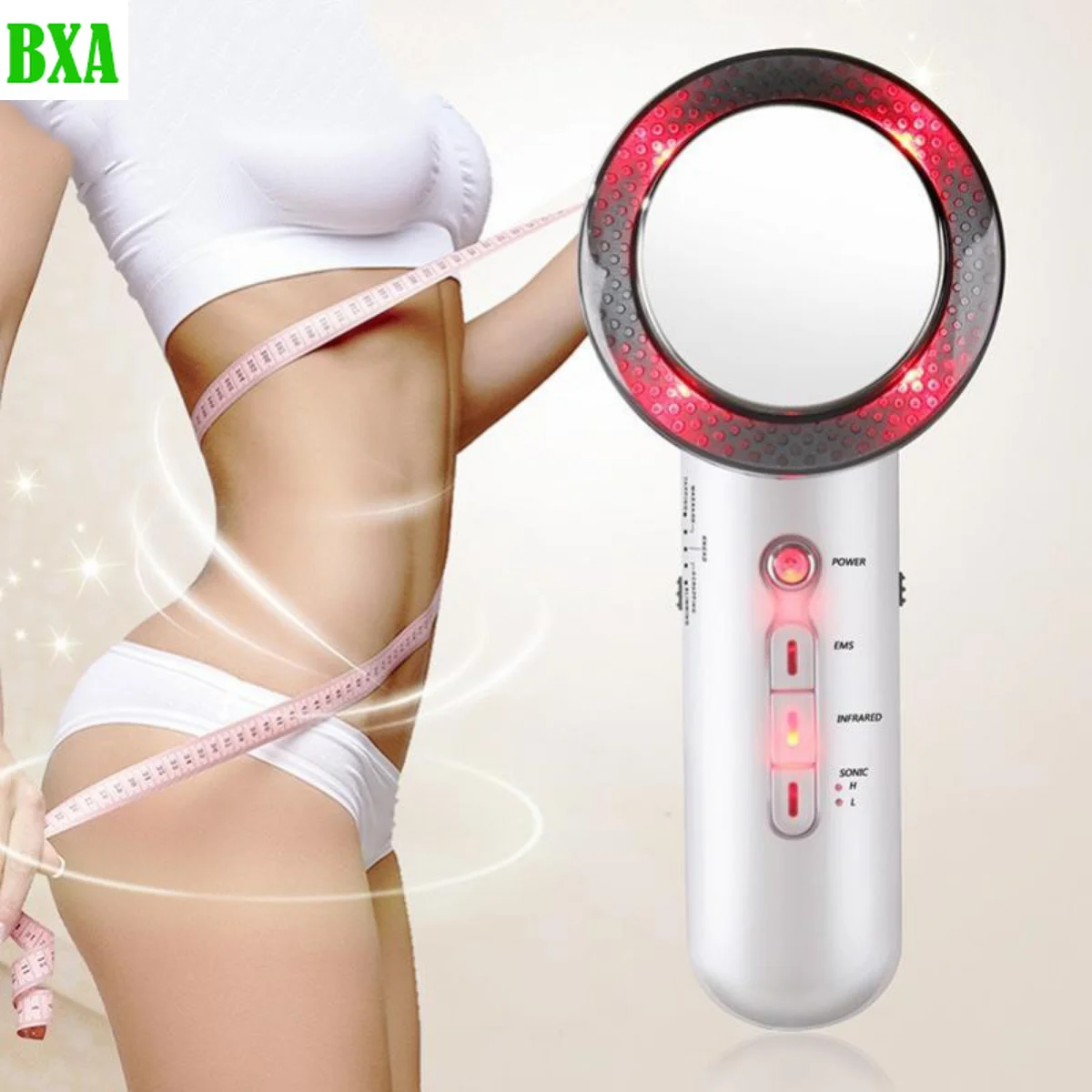 Ultrasonic Body Slimming Massager, EMS ultra-som cavitação, terapia infravermelha, ferramenta de beleza, aperto da pele, 3 em 1