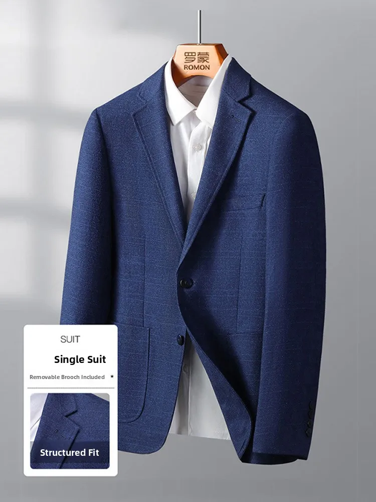 Romon Men's Suit Jacket 2026 Autumn Winter New Style Handsome Professional Casual Fashionable Youth Polyester Blend Business ...