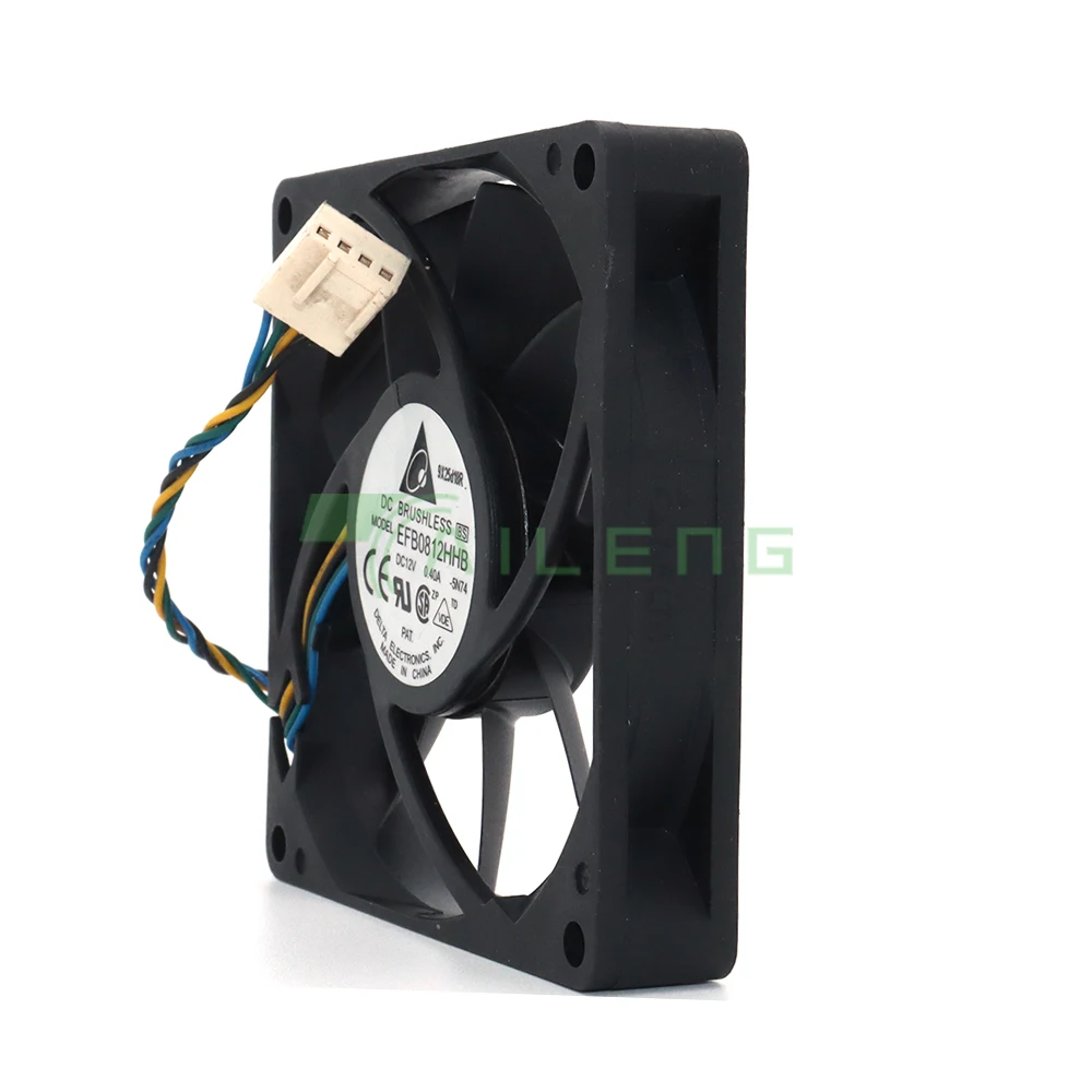 Imagem -04 - Cpu Ventilador de Refrigeração para Delta Refrigerador para pc 80 mm 4pin 8cm 4pin 4pin Efb0812hhb 12v 0.40a Sigle Rolamento de Esferas 80x80x15 mm 8015 para Delta Novo