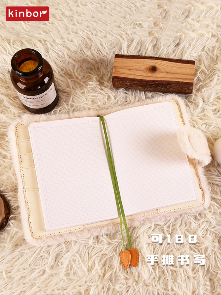 كينبور Kawaii A6 أفخم دفتر لطيف الأرنب يحب الجزر سجل كتاب مجلة اليد كتاب جدول الأعمال كتاب الإبداعية هدية أجهزة الكمبيوتر المحمولة