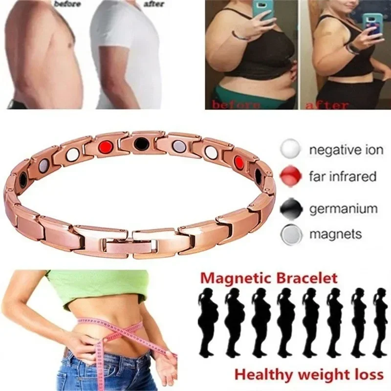 Trendy Magnetic Stainless Bracelet for Women Twisted Healthy Therapy Magnets Magnetite Bracelets Slimming Bracelets Jewelry