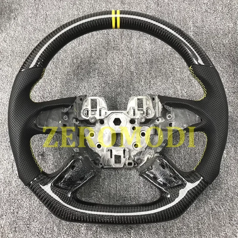 For Ford Taurus 2015-2019 2016 2017 Cuatomized Carbon Fiber Sports Steering Wheel Leather compatible