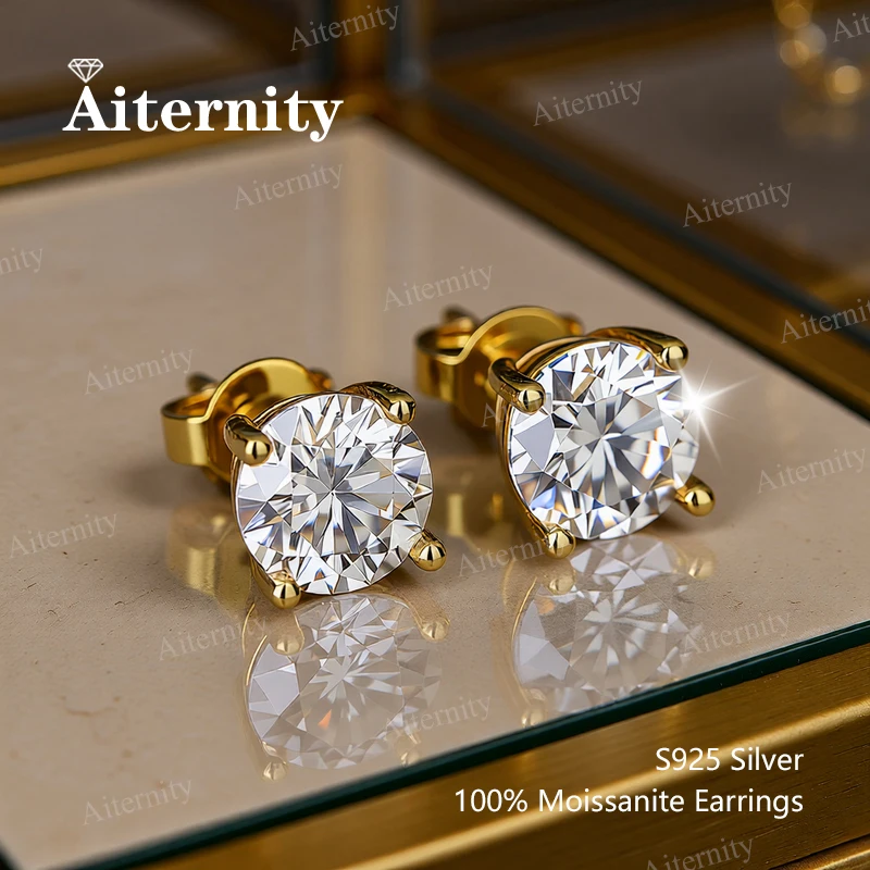 

Серьги-гвоздики с муассанитом 0,5-2,0 карата с сертификатом GRA, ручка для тестера с бриллиантами для мужчин и женщин, серебро 925, свадебный драгоценный камень