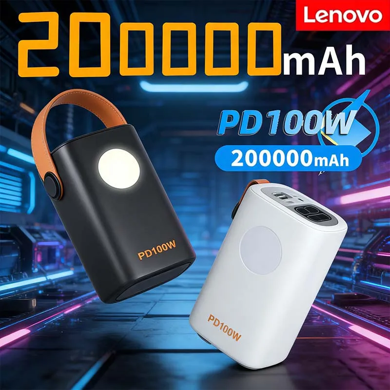 

Lenovo 100W 60000mAh Large Capacity Power Bank For Laptop Portable USB C PD Fast Charging External Battery For iPhone Samsung