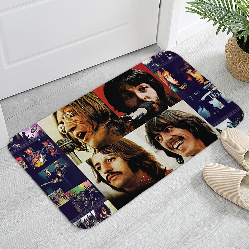 Digital Print Door Mat The A-Beatle Band Bathmat Washable Non-slip Kitchen Rug Entryway Bedroom Living Room Floor Carpets