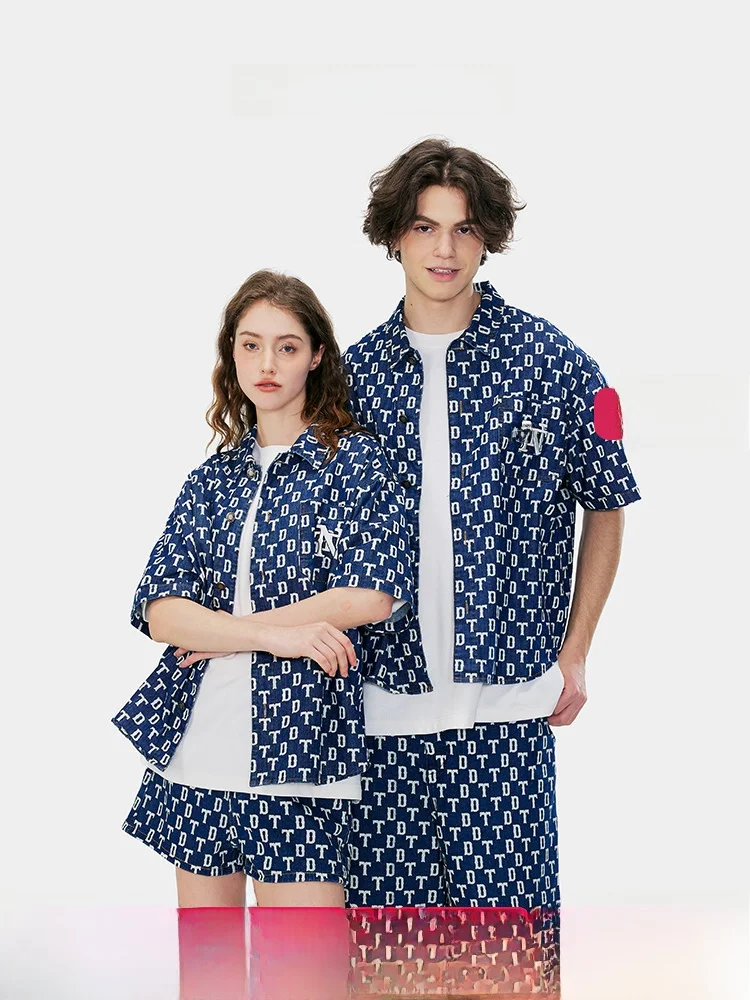 

Модная летняя новинка: женская свободная футболка из хлопка с принтом Noisy Teddy ex Linear Print Collar ort Sve Denim...