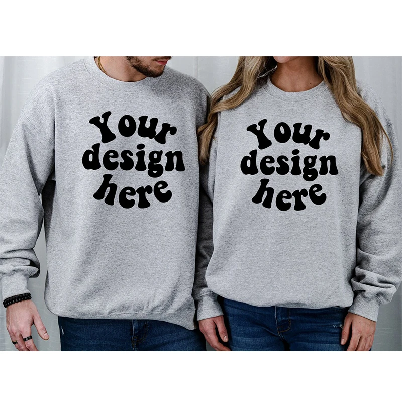 Your Design Here Lover Sweatshirt O Neck Streetwear Your Photo Text Here Hoodies Custom Jumper Couple Tops Unisex Clothing