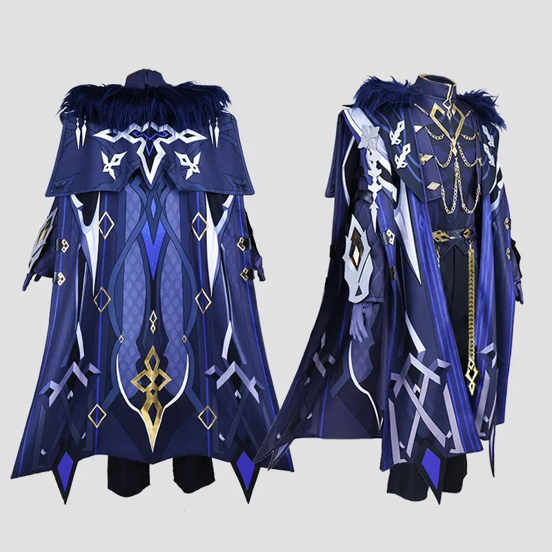 Fatui o capitão cosplay traje il capitano peruca roupa genshin botas de impacto luvas estilo anime festa de halloween roleplay terno