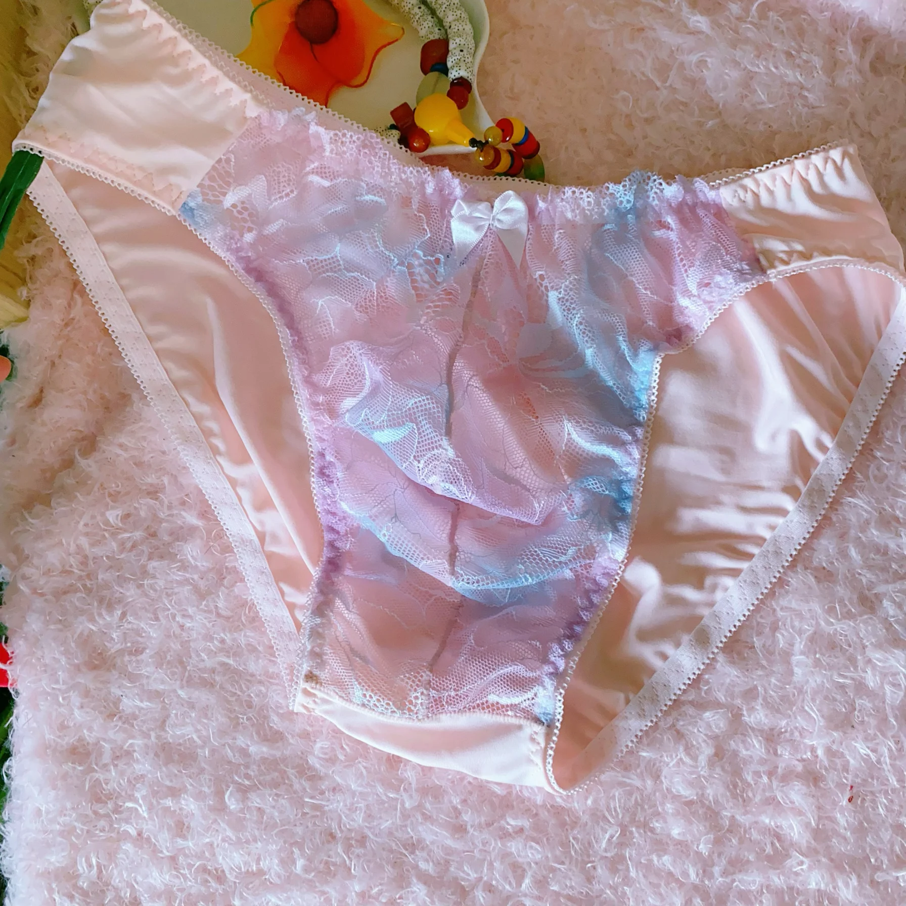 Slip rosa con design in pizzo dolce da uomo BF regalo Sissy LGBQ Live Show Private FKK Party Costumi di danza Mutandine