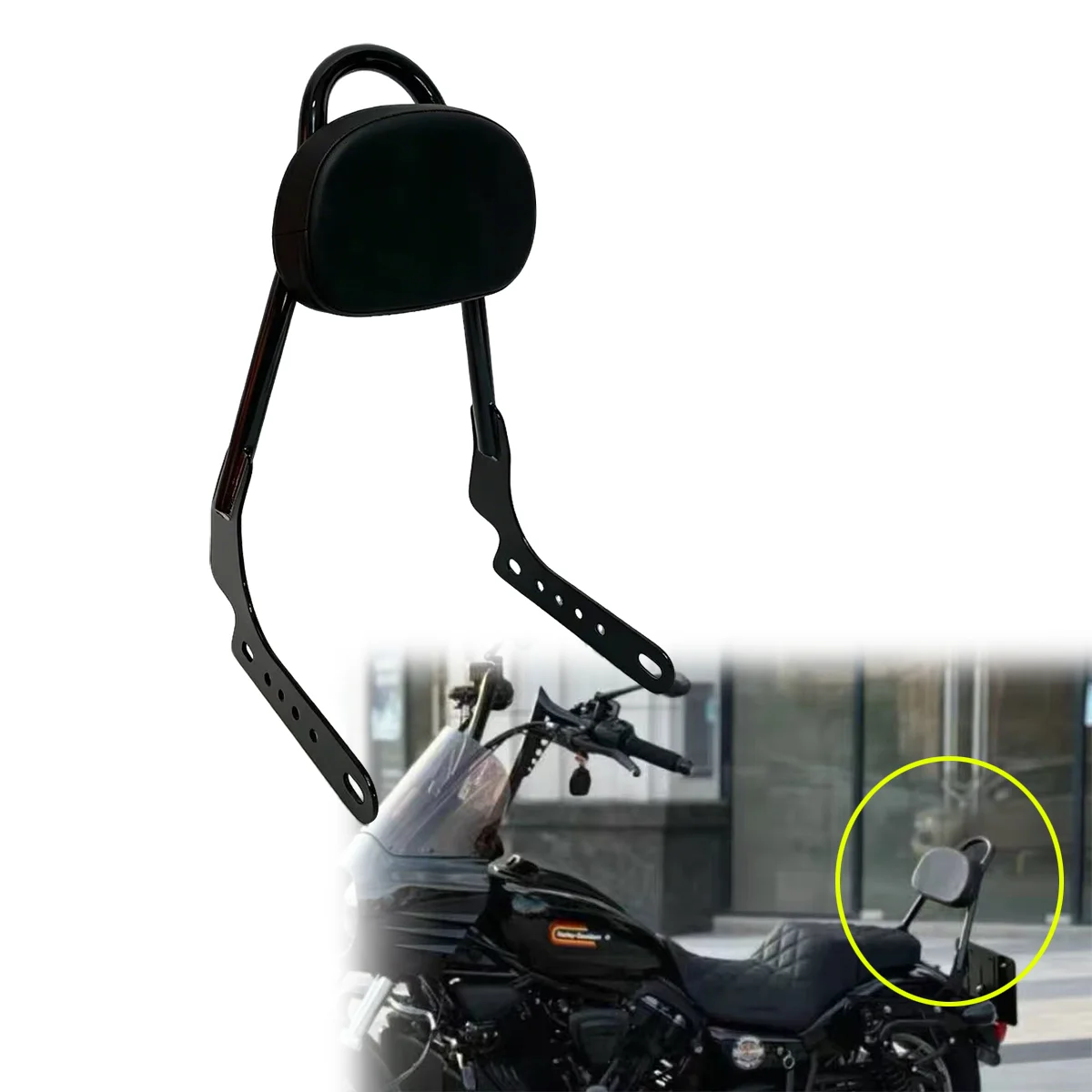 Motorcycle Rear Luggage Rack Carrier Holder Passenger Backrest Sissy Bar Pad for Harley Nightster 975