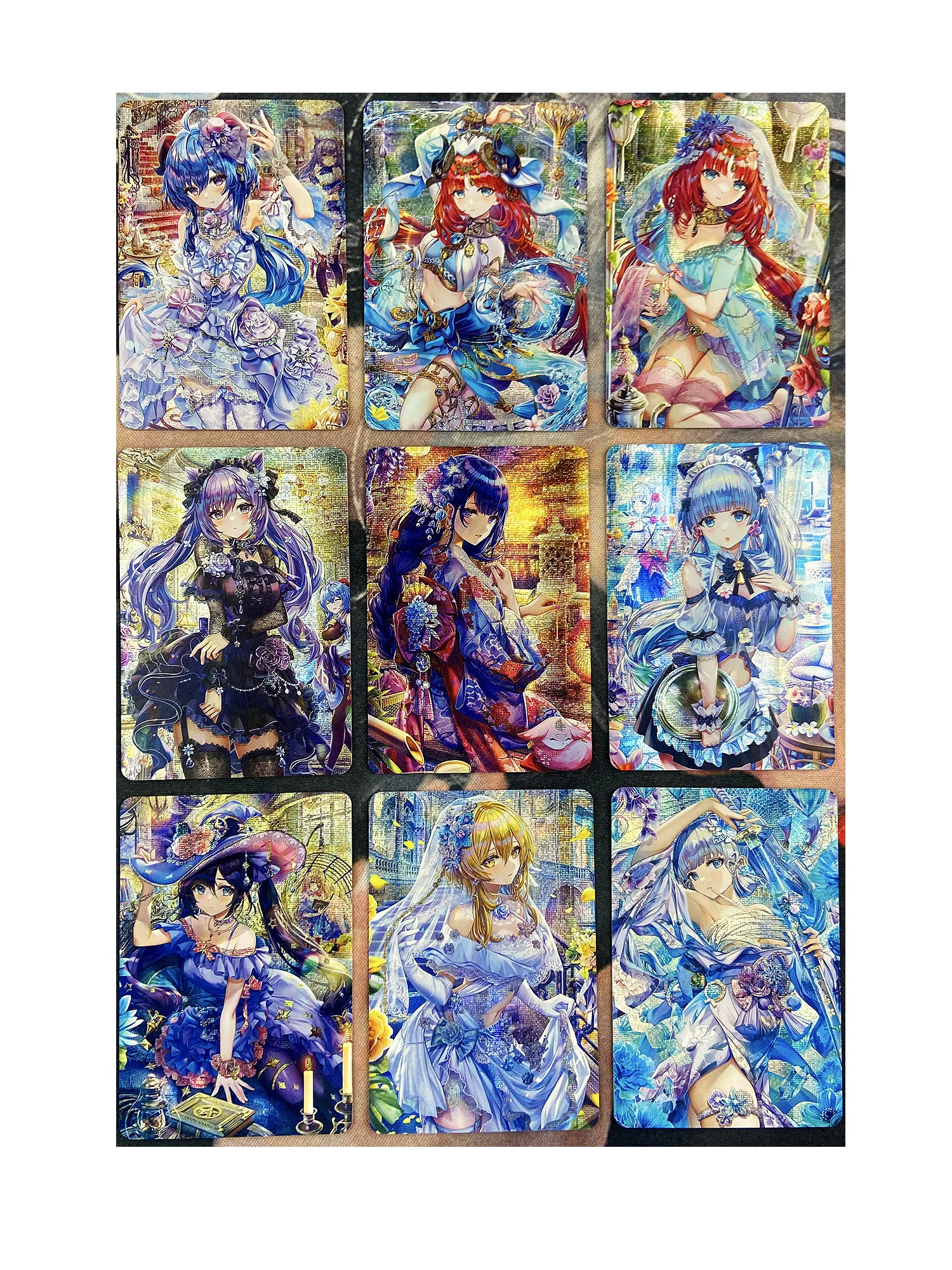 9pcs/set Game Genshin Impact Collection Card Kawaii Kaedehara Kazuha Beidou Cute Girl Hobby Anime Game Collection Card Toy Gift