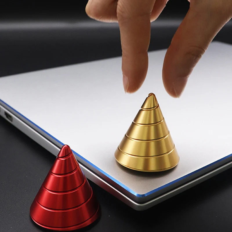 Desktop Decompression Rotating Cone Gyroscope Office Desk Fidget Toys Optical Illusion Flowing Finger Toys Kids  Adult Gifts