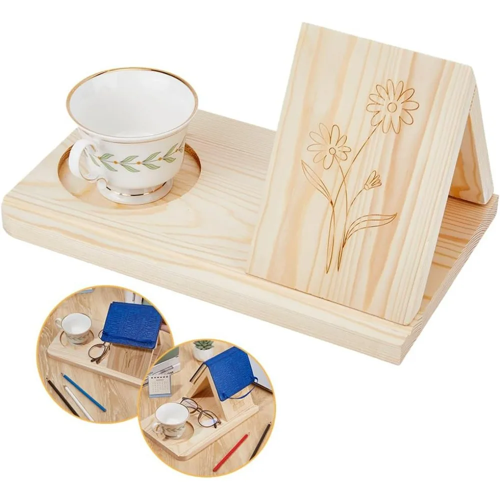 

Wooden Book Stand Book Holder Page Rest Triangle Book Holder Book Rest Flower Wooden Desktop Book Stand Book Stand with Cup