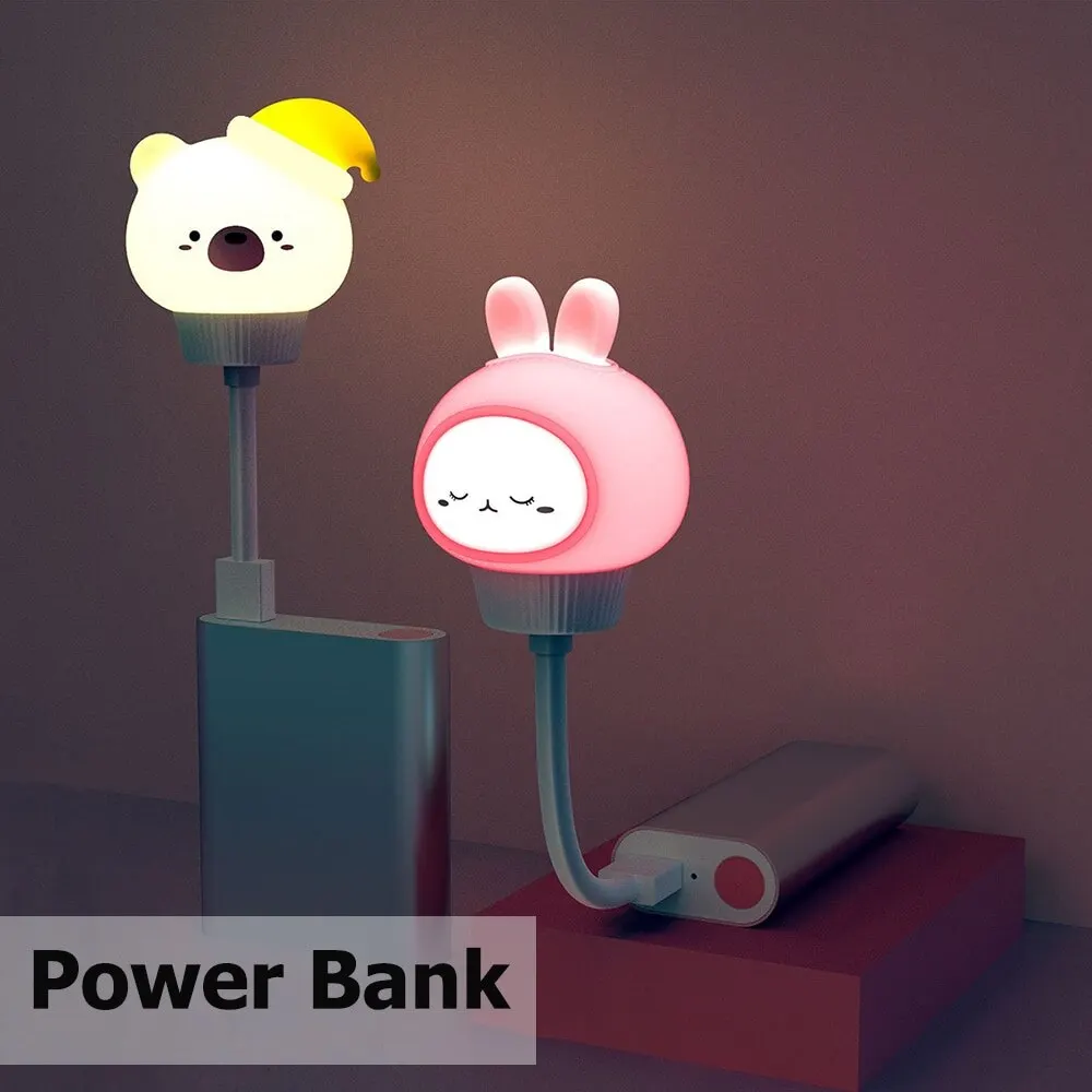 Cute LED Night Light for Kids Room - Bear, Kitten, Remote Control 3