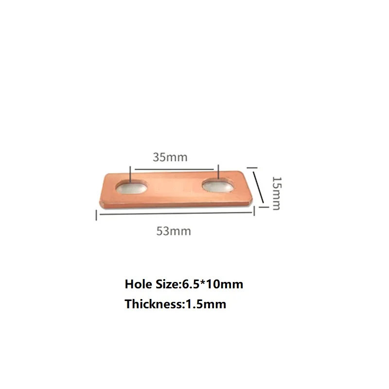구리 배터리 버스바 커넥터 접점 포스트 스트랩 탭, LiFepo4 리튬 CATL CALB EVE Lishen 셀용, 27mm, 30mm, 35mm, 40mm, 45mm, 50mm, 56mm