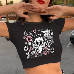 Y2K T-shirt Manana Sera Bonito Bichota Karol G Tshirt Crop Top Women Short Sleeve Woman T Shirts Cropped Tee Trendy Clothing