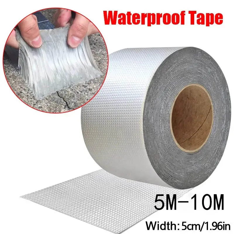 Waterproof Tape High Temperature Resistance Aluminum Foil Thicken Butyl Tape Wall Pool Roof Crack Duct Repair Sealed Self Tape