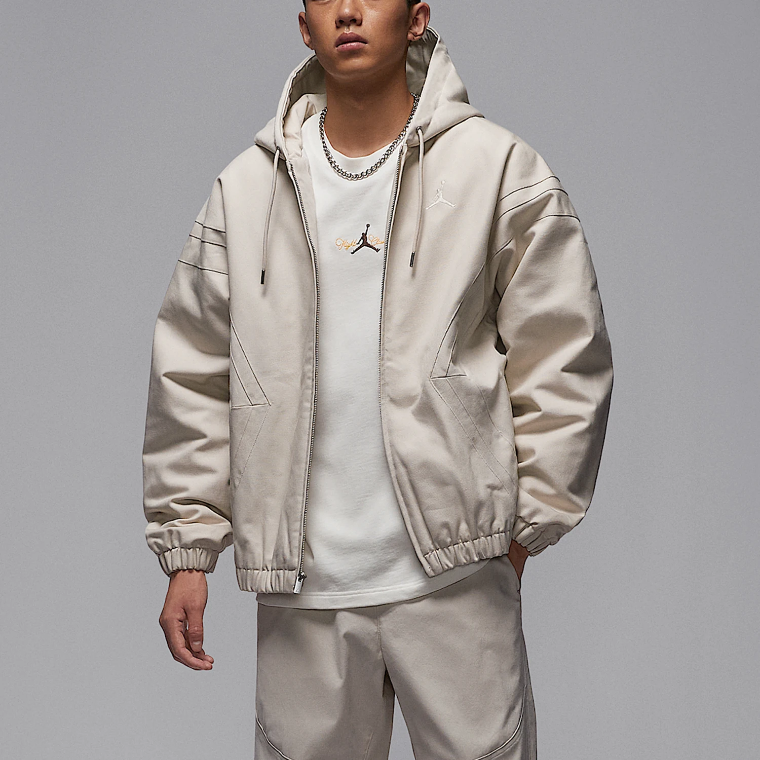 Ropa deportiva de algodón tejida, resistente al viento y cálida, genuina de Nike JORDAN para hombre HV1849-104