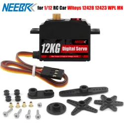 NEEBRC 12KG Metal Gear Short Body Digital Servo Low Profile for 1/12 RC Car Wltoys 12428 12423 WPL MN Upgrade Part Plane Boat