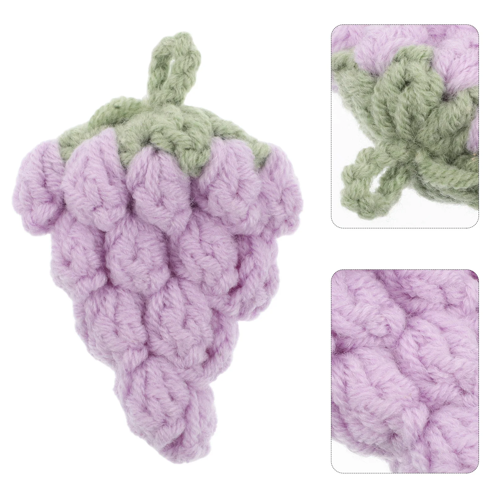 

10Pcs Crochet Grape Pendant Handmade Purple Amigurumi Decoration for Bag Keychain DIY Craft Kit Cute Fruit Knitting Kit