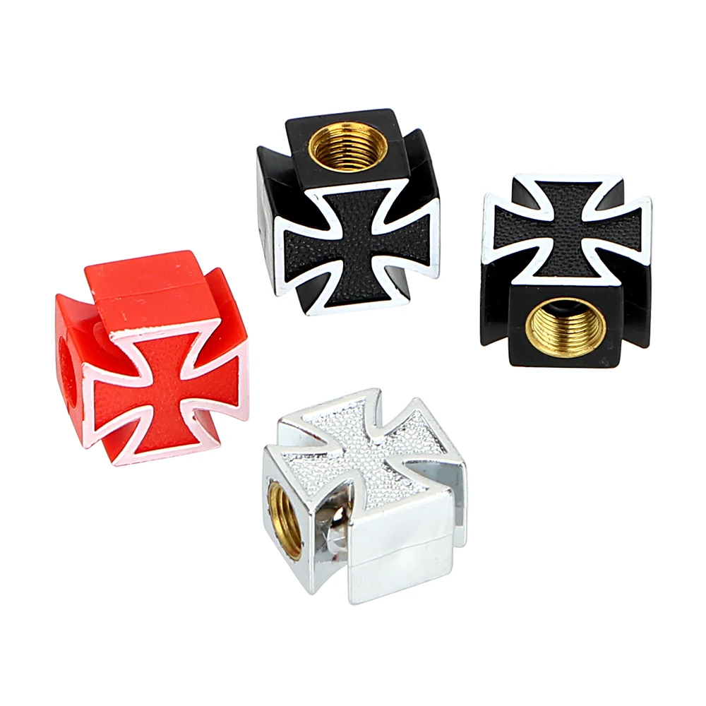 4pcs/lot Car Wheel Tyre Stem Air Caps Cross Style Car Tire Air Valve Cap  Covers for Bicycle Motorcycle Car Styling Universal