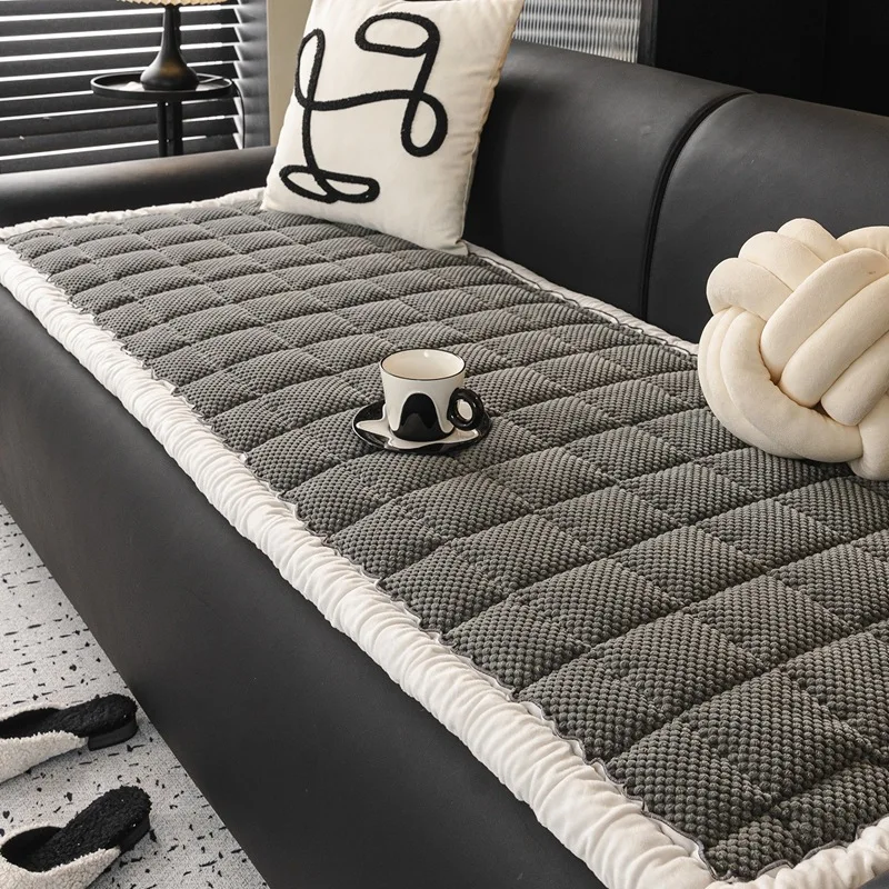Skin Friendly and Wear-resistant Sofa Cover Fabric One-piece Anti Slip Straight Row Sofa Cushion New Autumn and Winter Season