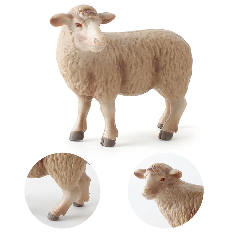 Zoo Sheep Model Farm Animals Action Figure Children Kids Dolls Toy Cute Sheep Figurine Collection Toys Gift Home Decoration