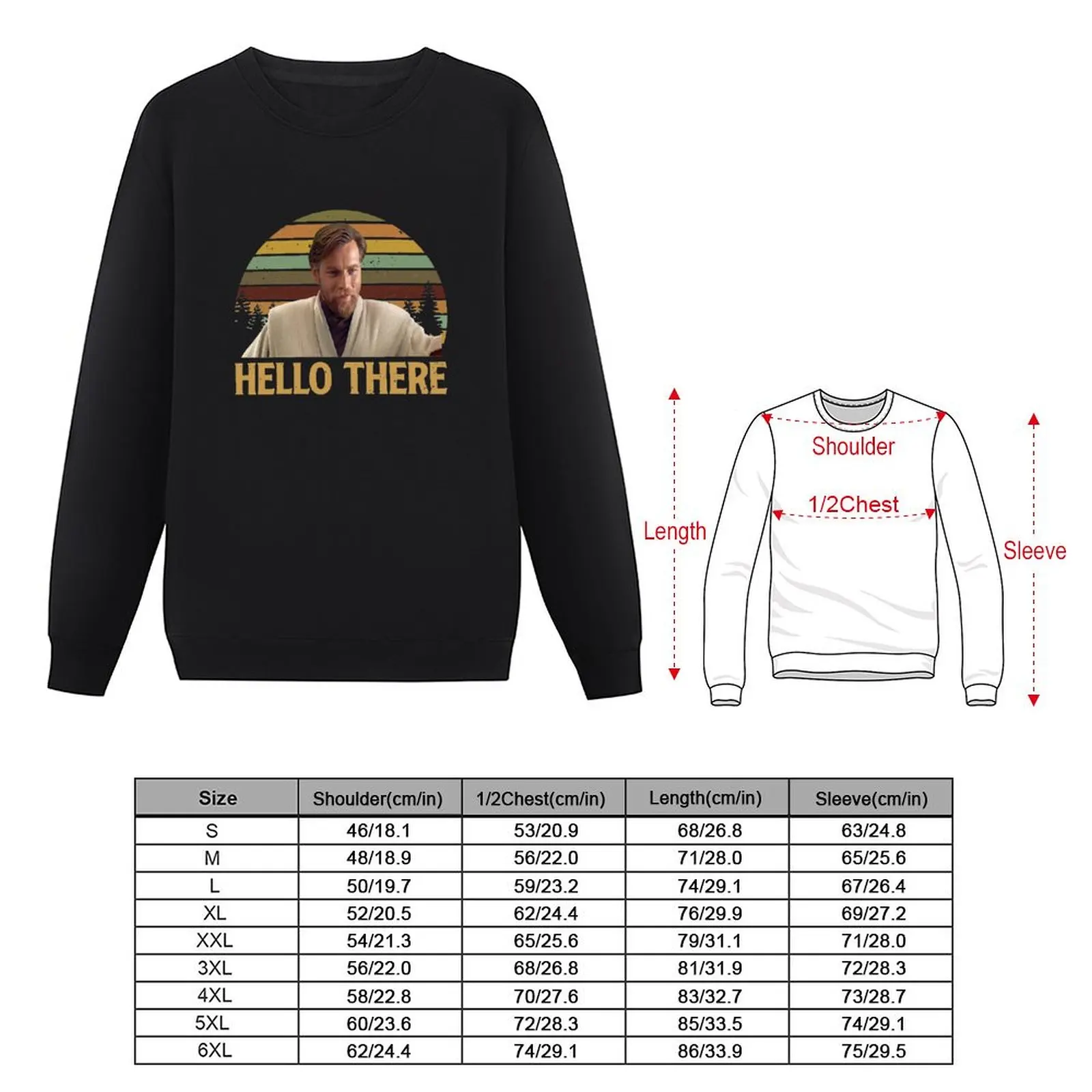 Vintage Hello There Stár Wárs Obi Wan D Sweatshirt autumn clothes graphic t shirts men sweatshirts men