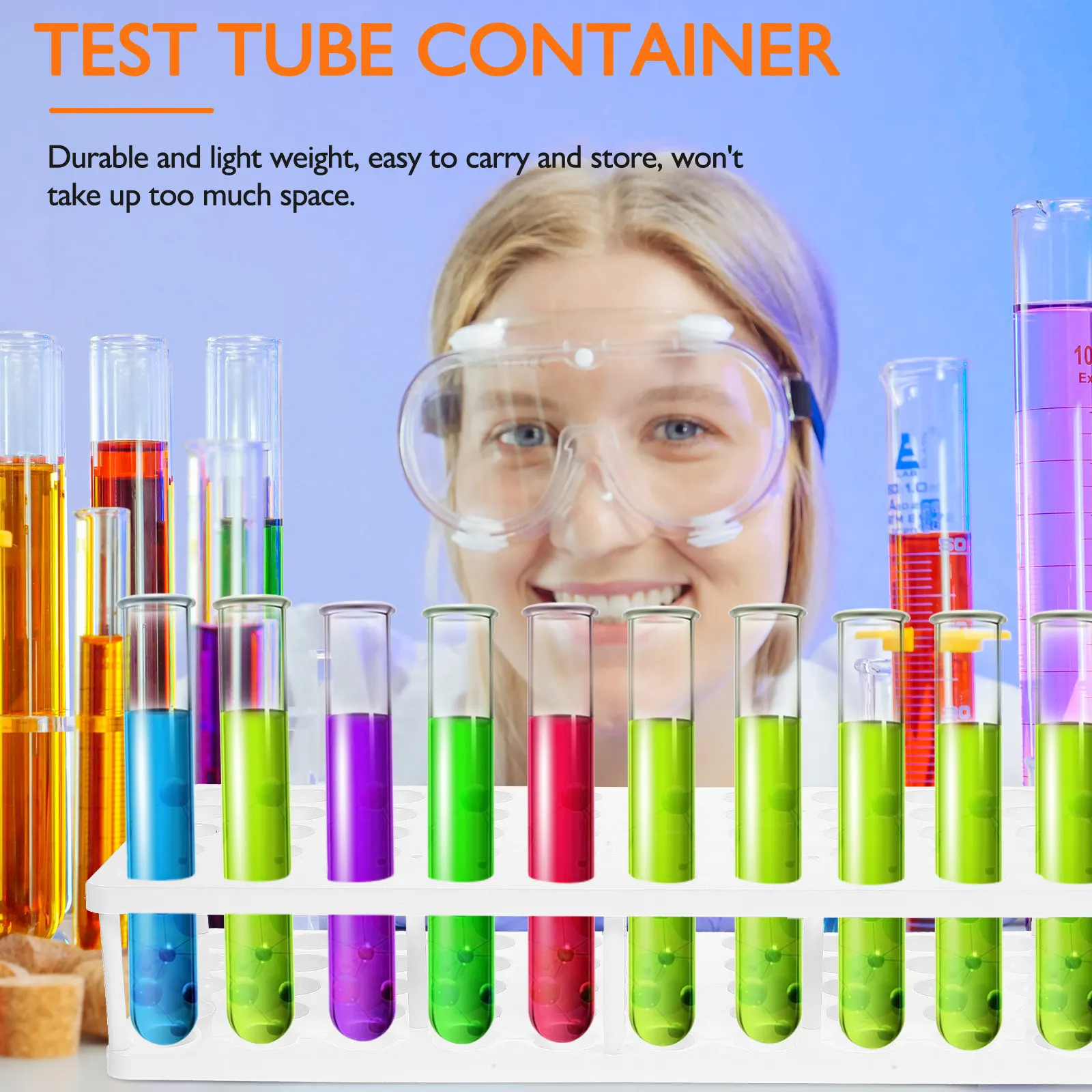 50 Holes Test Tube Rack Plastic Reusable Laboratory Centrifuge Tube Holder Sampling Storage Organizer For Research Clinical view 4