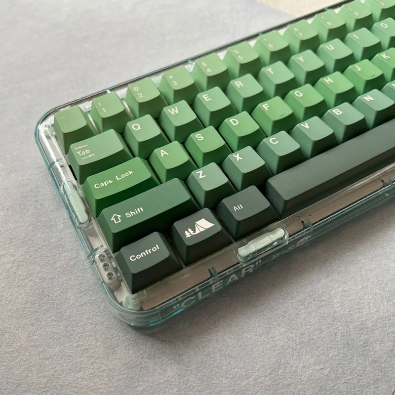 Imagem -02 - Aurora Borealis Verde Keycaps Cereja Perfil Cinco Lado Corante Sub Pbt Gradiente Keycap Conjunto