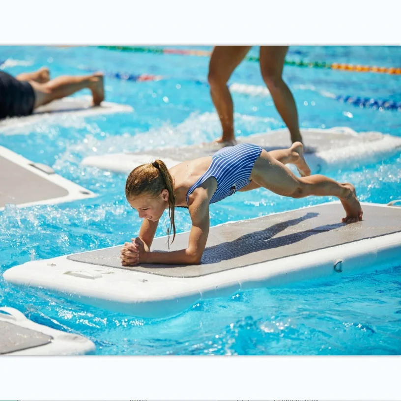 Durable Wholesale Drop Stitch PVC Inflatable Water Floating Yoga Mat Platform for Fitness Exercise