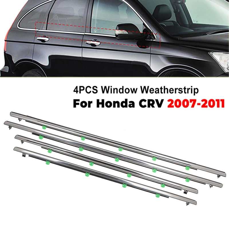 For Honda CRV CR-V 2007 - 2011 Car Window Weatherstrip Silver Side Door Glass Window Sealing Strip Weather Strip Moulding Trim