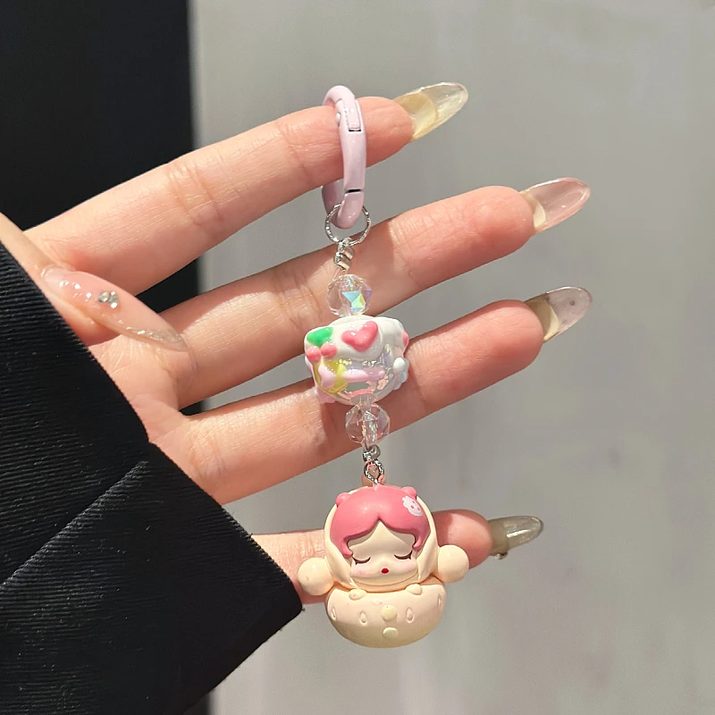 New POP BEAN Kawaii Beanded Mobile Phone Pendant Cute Fun DIY Pendant Keychain Decoration Accessories Good Friend Christmas Gift