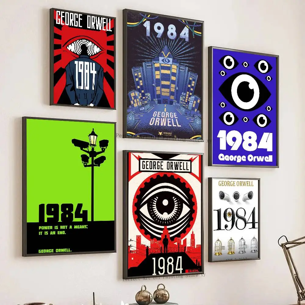 G-George Orwell 1984 Posters Living Room Bar Cafe Quality Canvas Vintage Style Comics Painting Art Home Wall Decor Picture