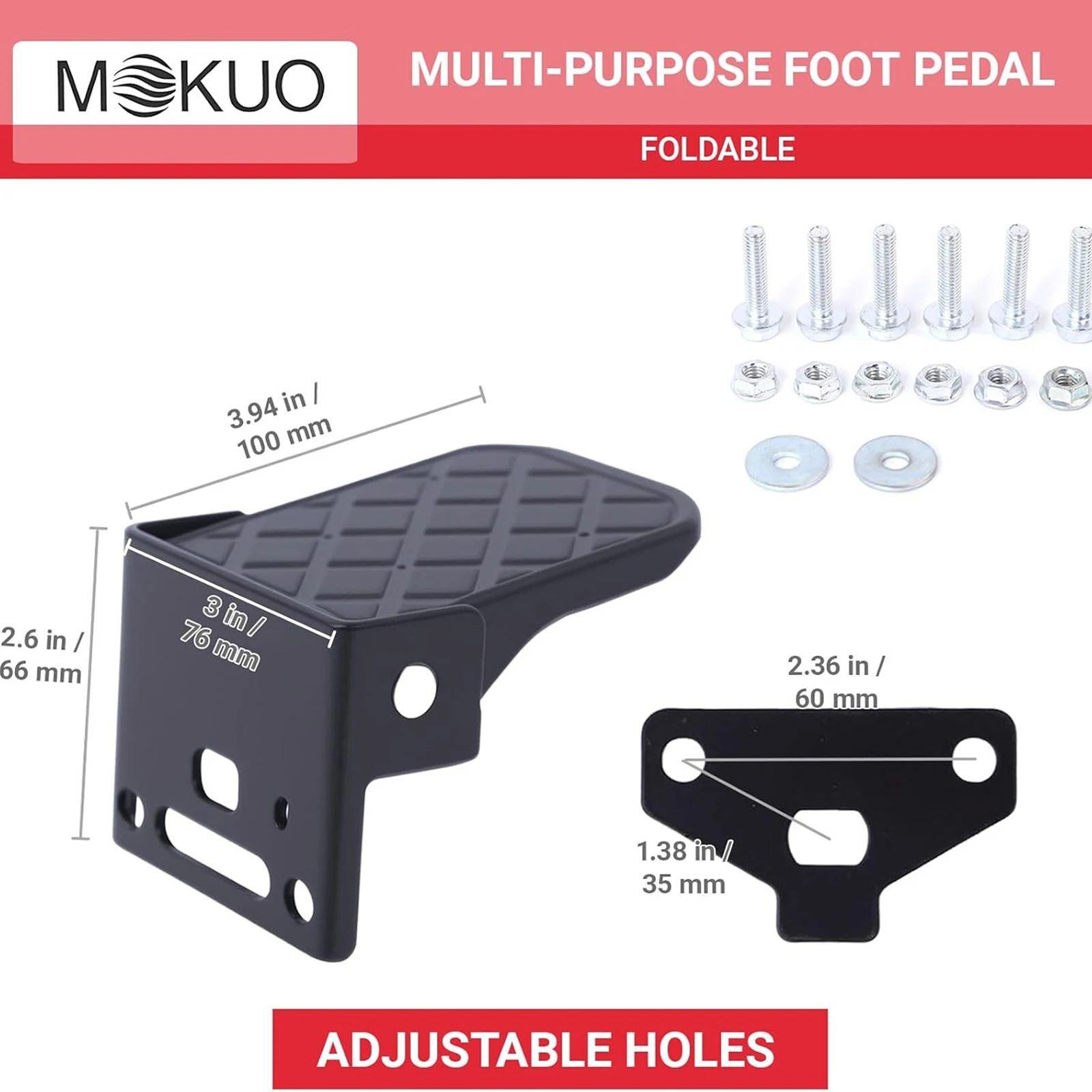 Pairs ATV Foot Rests for Four Wheeler Rear Passenger Foot Peg Universal Compatible with ATV Such as Polaris Sportsman Scrambler