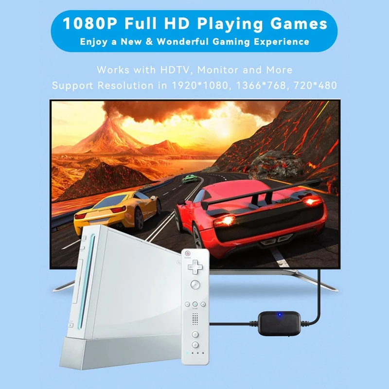 Consoles de jogos cabo hd para wii para hdmi-cabo adaptador compatível 1080p/720p suporta todos os modos de exibição compatível com wii/wi