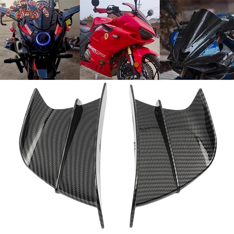 

Carbon Look Motorcycle Accessories Winglet Aerodynamic Spoiler Wing With Fit For SUZUKI GSR 750 600 400 GSR400 GSR600 Universal