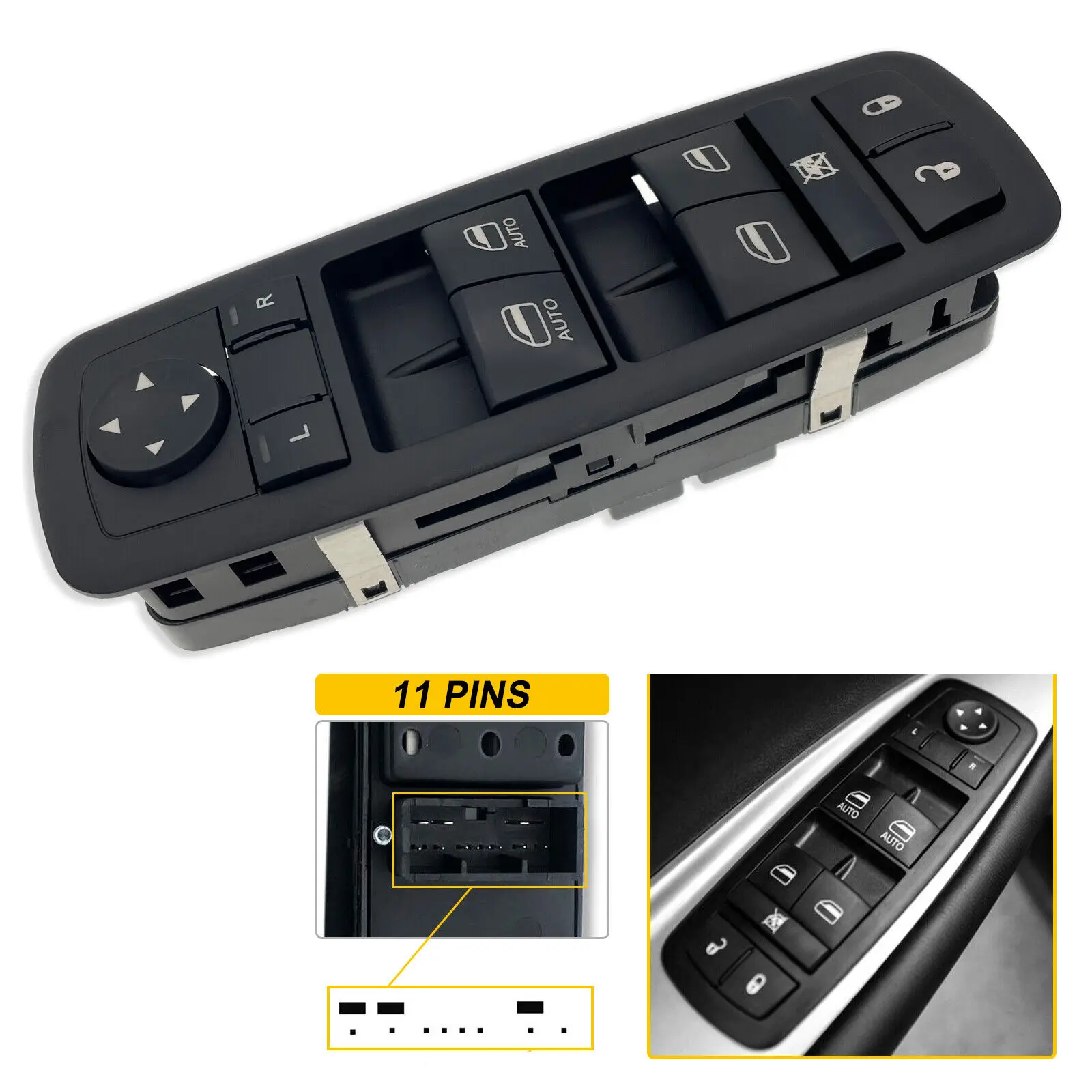 Left Side Power Window Master Switch for Jeep Cherokee Dodge Charger Chrysler 68271206AA 68271206AB