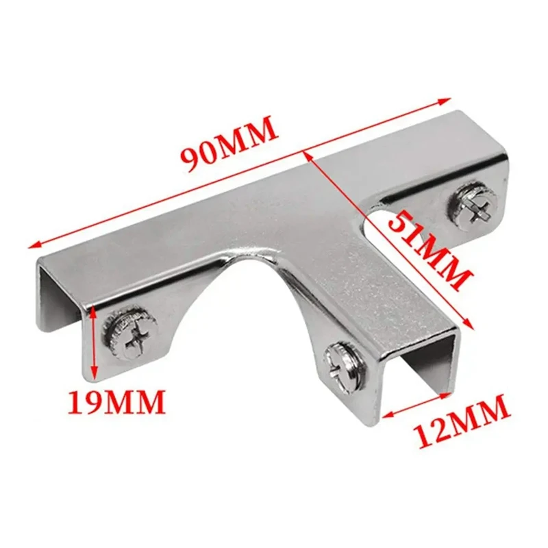 4Pcs T-Shaped Glass Clamp Stainless Steel Glass Support Bracket, Suitable For 6-10Mm Glass Thickness