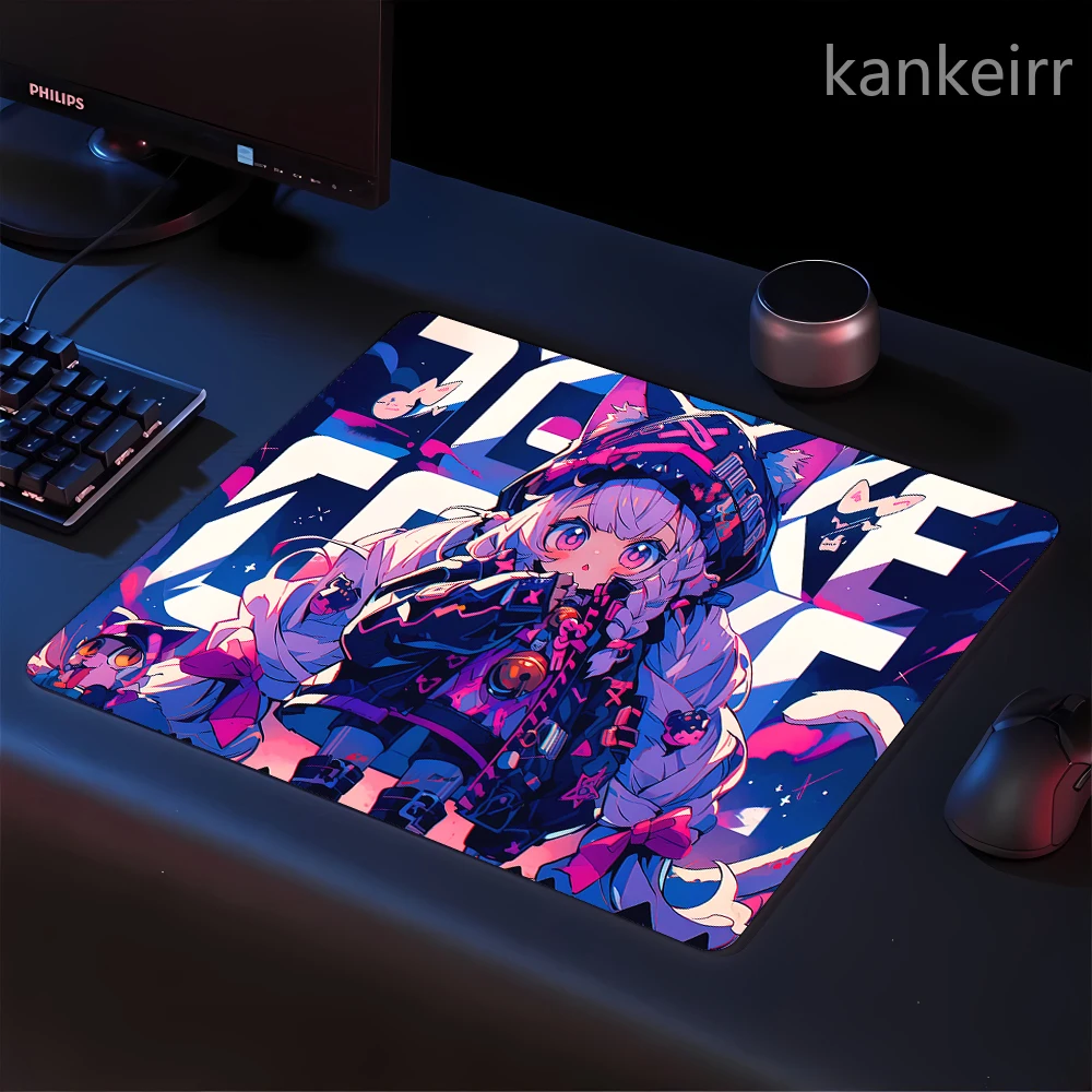 Gaming Speed Ultra fine surface Mouse Pad Anime Girl Kawaii Mousepad Rubber Carpet Locked Edge Girls and Cat Mouse Mat 400x450