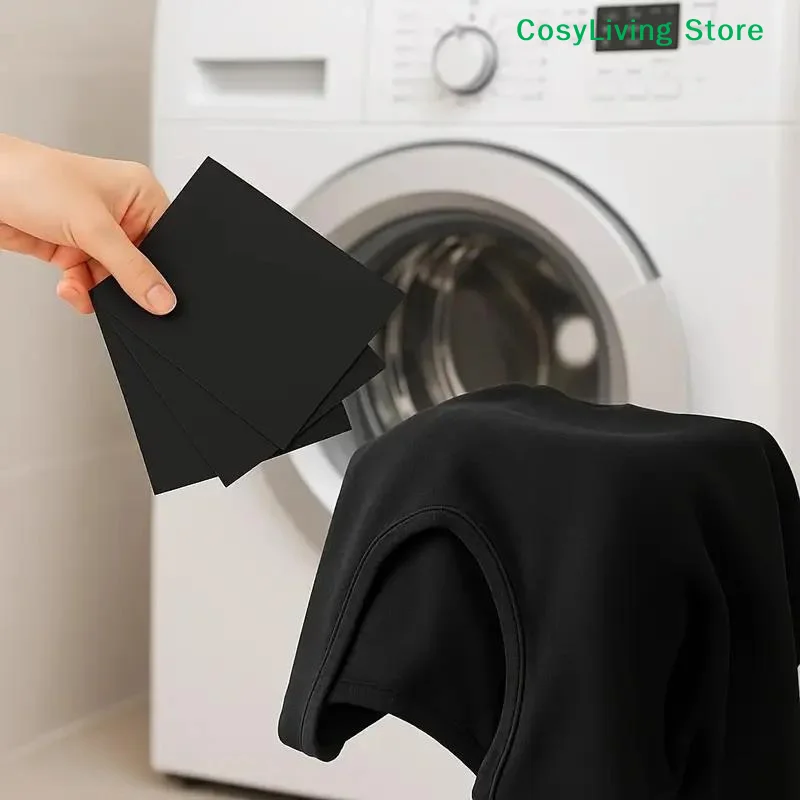 [CL]5-30Pcs Black Color Enhancer Sheets Paper Clothing Brightening Sheets Laundry For Dark Black Fabrics Laundry Prevents Fading