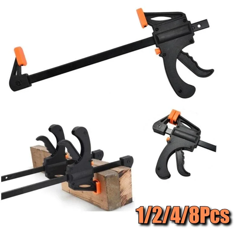 

1/2/4/8Pcs Woodworking Work Bar 4 Inch Clamp Clip Set Hard Quick Ratchet Release Clip DIY Carpentry Hand Tool Woodworking Clamp